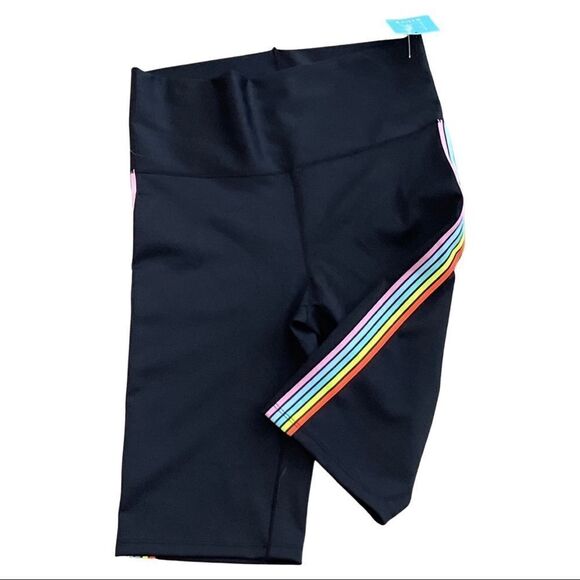 Rainbow Striped Biker Shorts by LaLa Sportswear • Medium • NWT - Picture 2 of 4